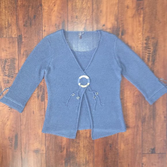 Jana 3/4 Sleeve Cardigan With Attached Front - Picture 4 of 10